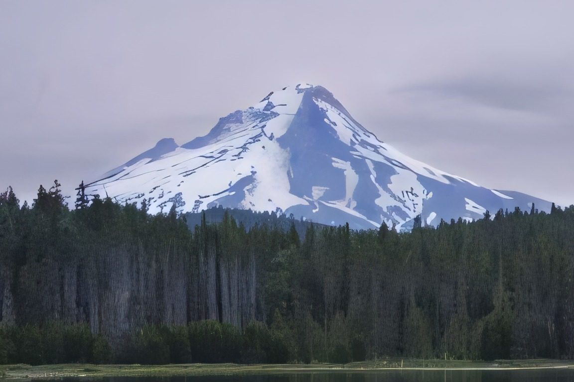 Mountain lake, upscaled 4× by PixelForge